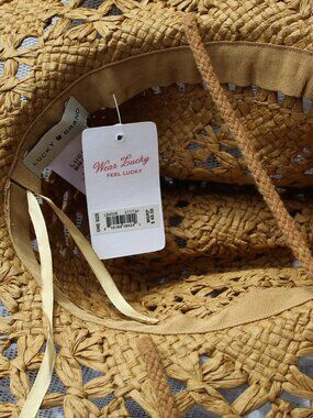 Lucky Brand Straw Hat With Tightening String Inside One Size